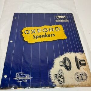 Oxford Speakers Catalog – Blue and Yellow Cover